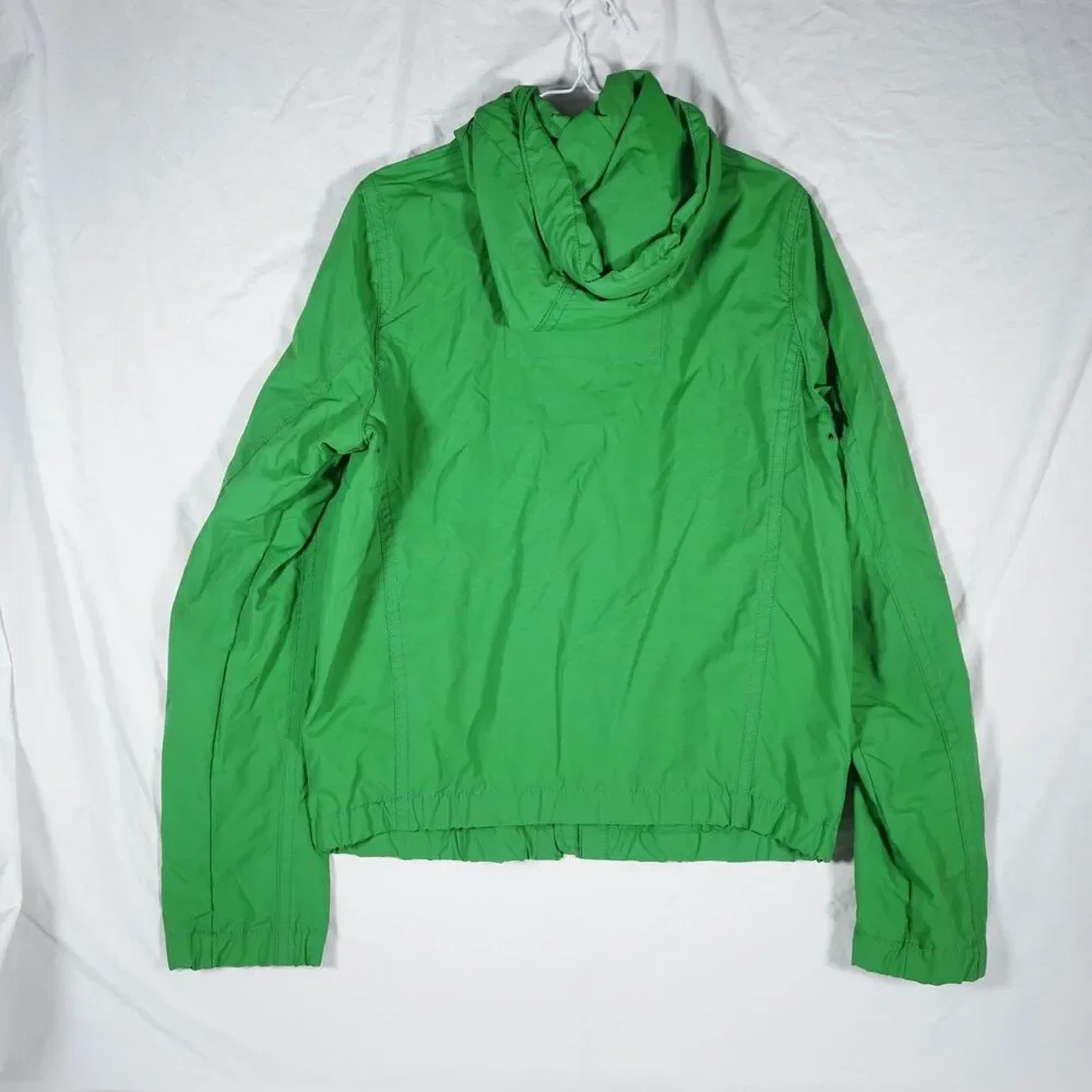 Abercrombie & Fitch Green Full Zip Nylon Jacket Patch Logo Large